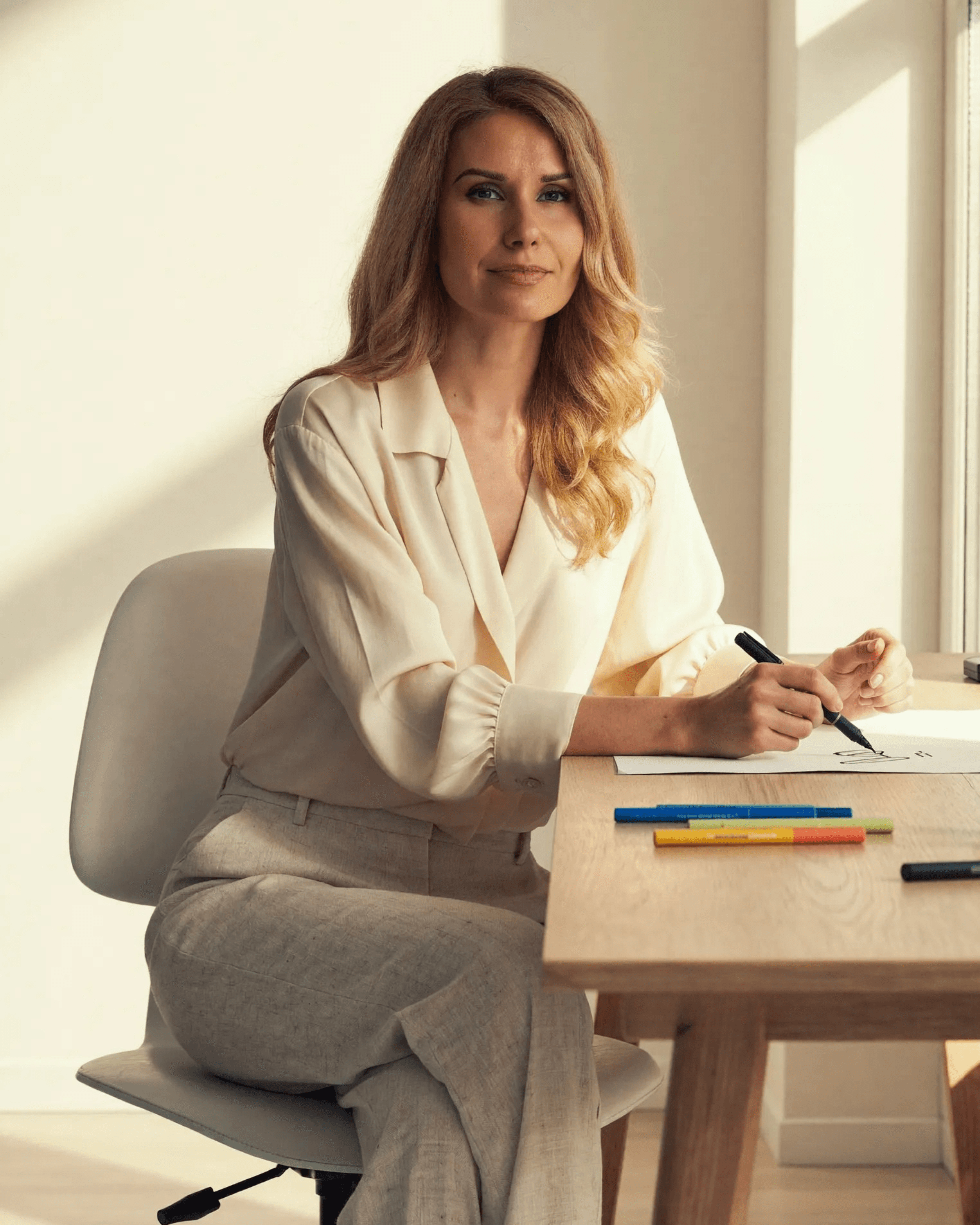 Nina Sanocka przy pracy — rysunek neurograficzny
